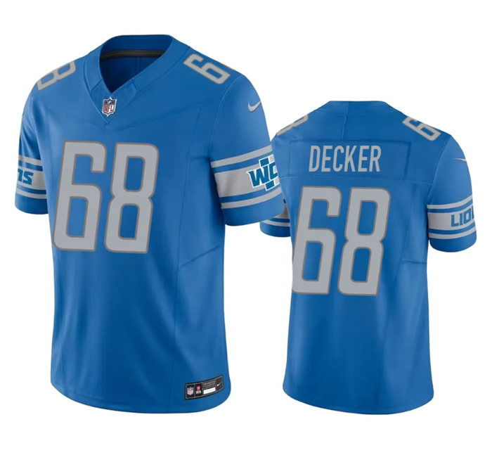 Detroit Lions #68 Taylor Decker Blue 2023 F.U.S.E. Vapor Untouchable Limited Stitched Jersey - Click Image to Close